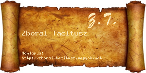 Zborai Tacitusz névjegykártya